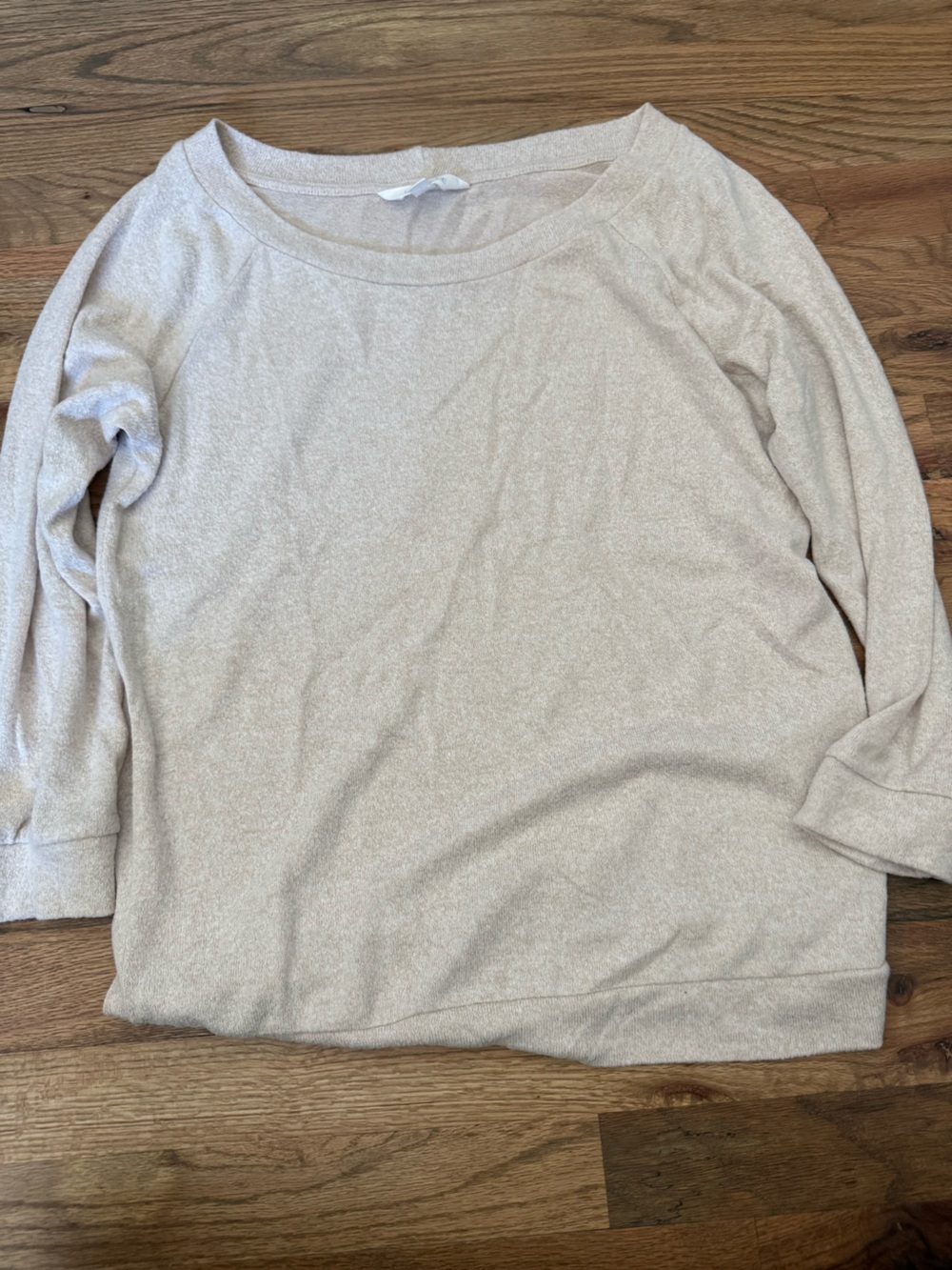 Market & Spruce Light Beige Metallic Knit Pullover